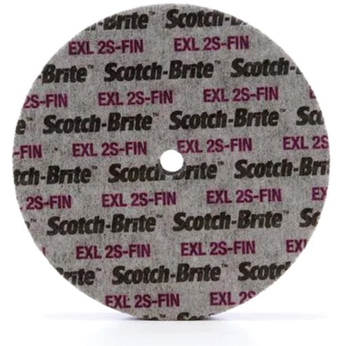 Meule unitaris&eacute;e EXL Scotch-Brite, 6" x 1/4", Arbre de 1/4", Grain de Fin, Carbure de silicium TGS INDUSTRIEL