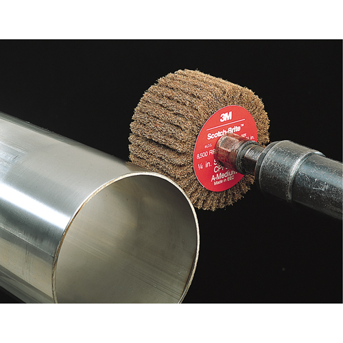 Scotch-Brite Flap Brushes, 2" Dia. x 1" W, 1/4" Arbor, Aluminum Oxide TGS INDUSTRIEL