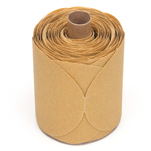 Rouleau de disques dor&eacute;s 216U Stikit, Oxyde d'aluminium, 5" la x 52' lo, Grain P80 TGS INDUSTRIEL