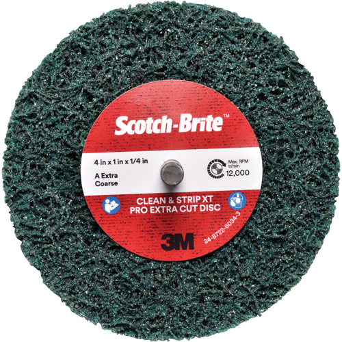 Scotch-Brite Clean and Strip XT Pro Extra Cut Disc XC-DC, 4" Dia., Extra Coarse Grit, Aluminum Oxide TGS INDUSTRIEL