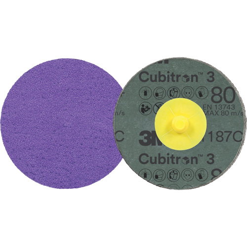 Disque en fibre Roloc Cubitron 3, 4" dia., Grain 80+, C&eacute;ramique TGS INDUSTRIEL
