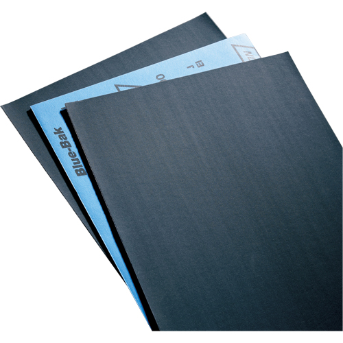 Papier abrasif en feuilles de papier - Feuilles de 9" x 11" &agrave; l'&eacute;preuve de l'eau Blue-Bak T414, 9" x 11", Grain 220, Carbure de silicium TGS INDUSTRIEL