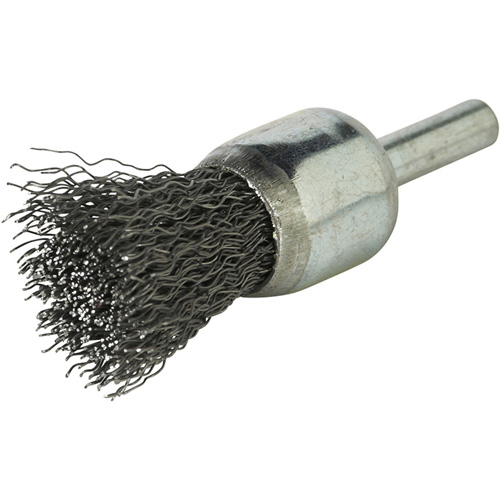 Brosse &agrave; fils cr&ecirc;p&eacute;s avec moyeu, 3/4", Fils 0,014", Tige 1/4" TGS INDUSTRIEL