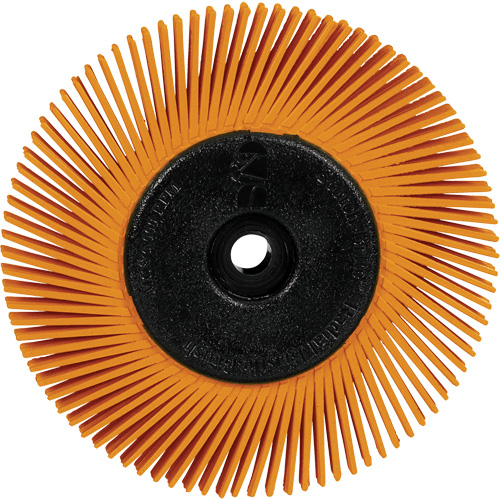 Brosse radiale en soies de pr&eacute;cision type A PN-RB avec adaptateur Scotch-Brite , C&eacute;ramique, Grain 80+, 6" dia. TGS INDUSTRIEL