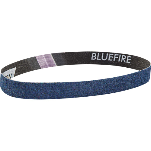 Courroie abrasive en tissu Bluefire, 3/4" la x 18" lo, Alumine de zirconium, Grain 120 TGS INDUSTRIEL