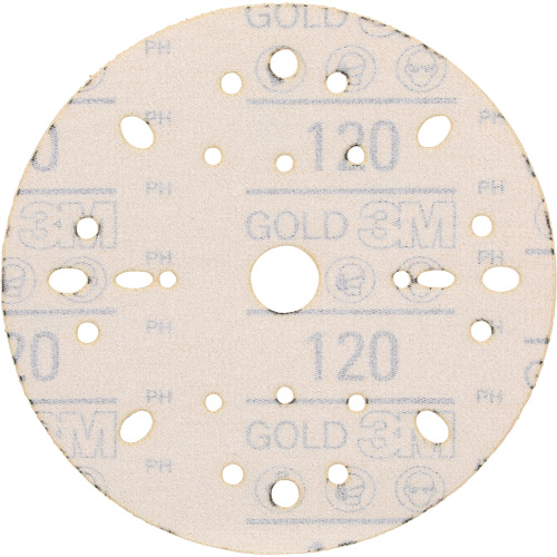 Disque abrasif dor&eacute; Hookit, dia 6", Grain 120, Oxyde d'aluminium, Poids C TGS INDUSTRIEL