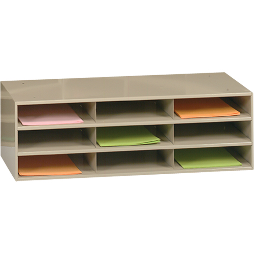 Organisateurs de donn&eacute;es, Stationnaire, 9 fentes, Acier, 33-3/4" la x 11-5/8" p x 10-3/4" h TGS INDUSTRIEL
