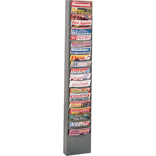 Literature Storage Racks, Stationary, 20 Slots, Steel, 13-1/8" W x 4-1/8" D x 58-1/2" H TGS INDUSTRIEL