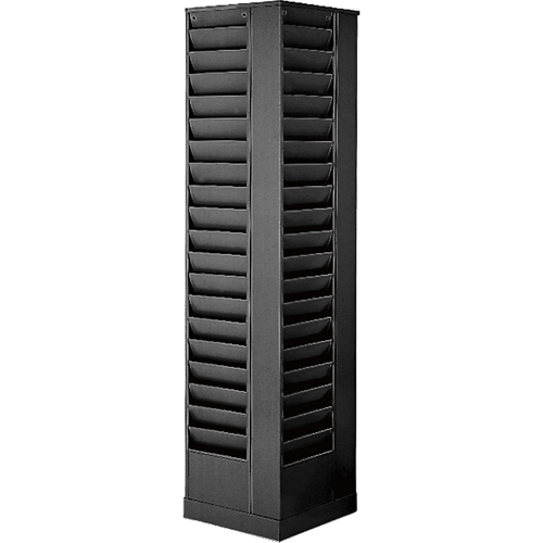 Literature Storage Racks, Rotating, 92 Slots, Steel, 14-1/8" W x 14-1/8" D x 66" H TGS INDUSTRIEL