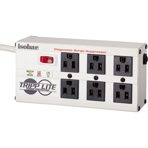 Isobar&reg; Premium Surge Suppressors, 6 Outlets, 2850 J, 1440 W, 6' Cord TGS INDUSTRIEL