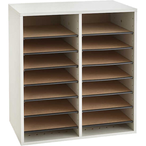 Casier &agrave; compartiments r&eacute;glable pour documentation, Stationnaire, 16 fentes, Bois, 19-1/2" la x 11-3/4" p x 21" h TGS INDUSTRIEL