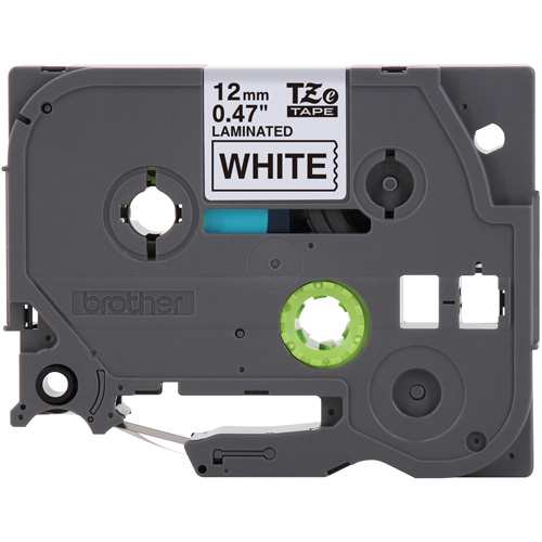 Cartouches de ruban Tze, 12 mm x 26-1/4', Noir sur blanc TGS INDUSTRIEL