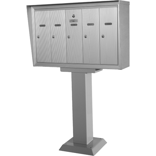 Boîtes aux lettres plateforme unique, Fixation Socle, 16" x 5-1/2", 3 portes, Aluminium TGS INDUSTRIEL