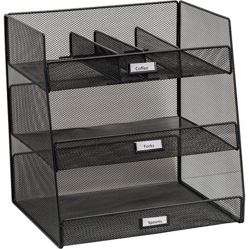 Onyx Break Room Supplies Organizer TGS INDUSTRIEL