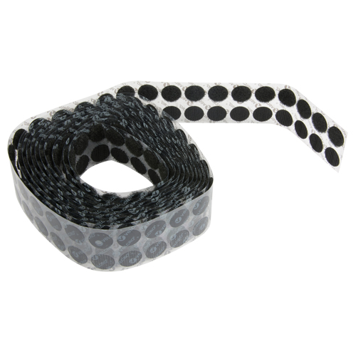 Fastener Coins, Hook & Loop, 3/4" Dia., Adhesive, Black TGS INDUSTRIEL