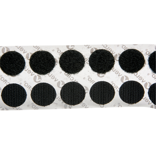 Fastener Coins, Hook & Loop, 3/4" Dia., Adhesive, Black TGS INDUSTRIEL