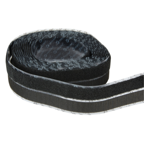Attache, Boucle et crochet, 15' x 3/4", Adh&eacute;sif, Noir TGS INDUSTRIEL