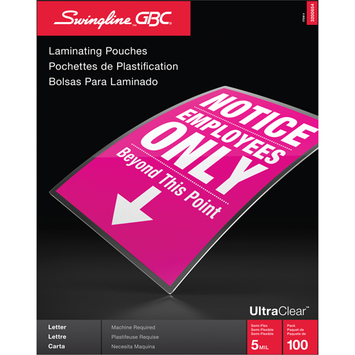Pochettes lamin&eacute;es pour lettres Swingline UltraClear TGS INDUSTRIEL
