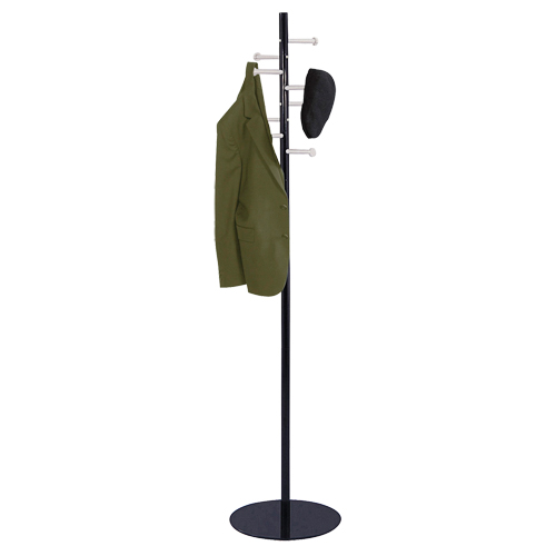 Porte-manteau de style t&ecirc;te de clou, 67" ha, Noir, 8 Crochet(s) TGS INDUSTRIEL