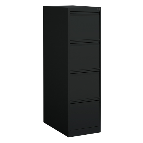 Vertical Filing Cabinet, Steel, 4 Drawers, 15-1/7" W x 25" D x 52" H, Black TGS INDUSTRIEL