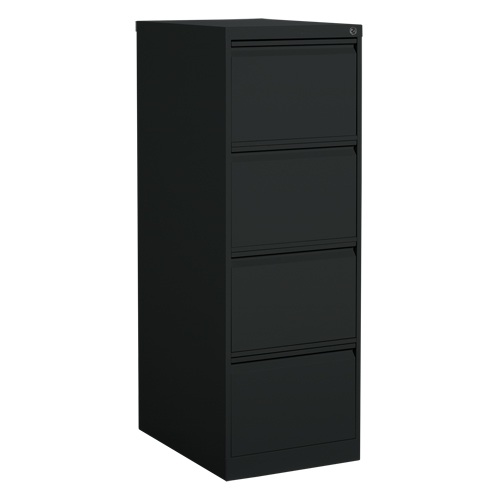 Vertical Filing Cabinet, Steel, 4 Drawers, 18-1/7" W x 25" D x 52" H, Black TGS INDUSTRIEL
