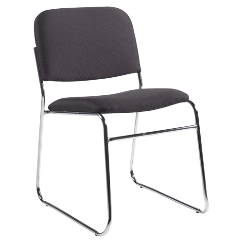 Armless Chair, Fabric, 30" High, 200 lbs. Capacity, Black TGS INDUSTRIEL