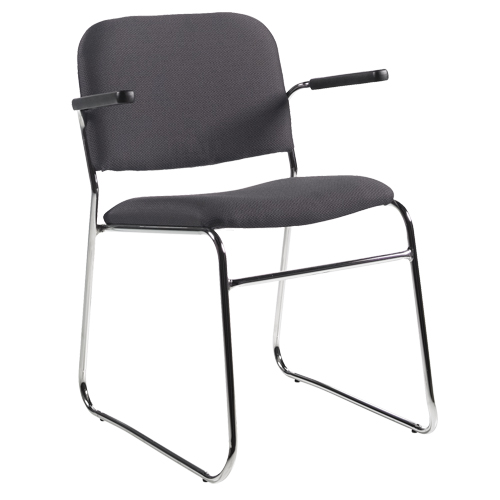 Chair, Fabric, 30" High, 200 lbs. Capacity, Black TGS INDUSTRIEL