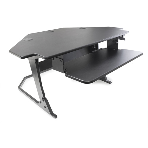 Poste de travail assise/debout pour bureau de coin Goya, Mod&egrave;le de bureau, 20" h x 42" la x 37-4/5" p, Noir TGS INDUSTRIEL