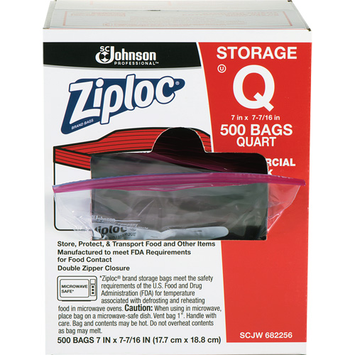 Sacs d'entreposage alimentaire &agrave; double fermeture &agrave; glissi&egrave;re de Ziploc TGS INDUSTRIEL