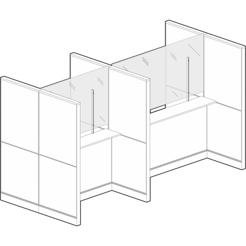 Vitre hygi&eacute;nique &agrave; fixation par pince, 36" la x 36" h TGS INDUSTRIEL