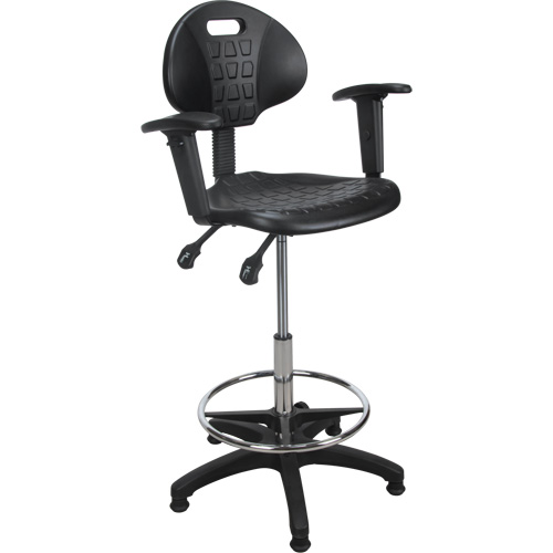 Heavy-Duty Ergonomic Stool with Adjustable Arm Rests, Stationary, Adjustable Height, 250 lbs. Capacity TGS INDUSTRIEL