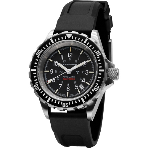 Large Diver's Automatic Watch, Digital, Battery Operated, 41 mm, Black TGS INDUSTRIEL