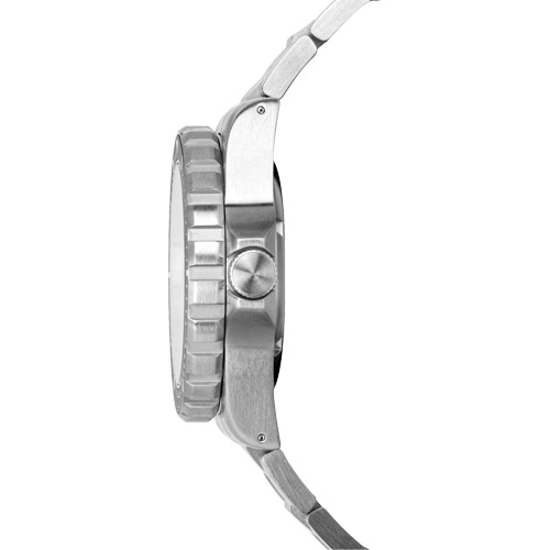 Grande montre automatique de plong&eacute;e avec feuille d'&eacute;rable gris et bracelet en acier inoxydable, Num&eacute;rique, &agrave; piles, 41 mm, Argent TGS INDUSTRIEL