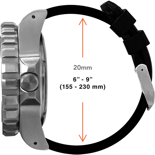 Grande montre automatique de plong&eacute;e, Num&eacute;rique, &agrave; piles, 41 mm, Noir TGS INDUSTRIEL