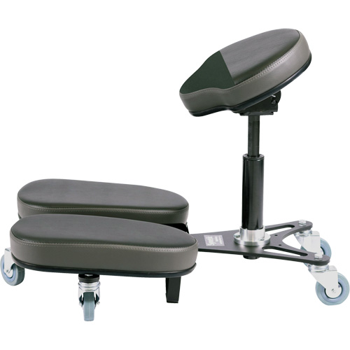 Chaise &agrave; genoux r&eacute;glable, Vinyle, Noir/gris TGS INDUSTRIEL