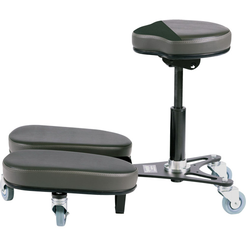 Chaise &agrave; genoux r&eacute;glable, Vinyle, Noir/gris TGS INDUSTRIEL