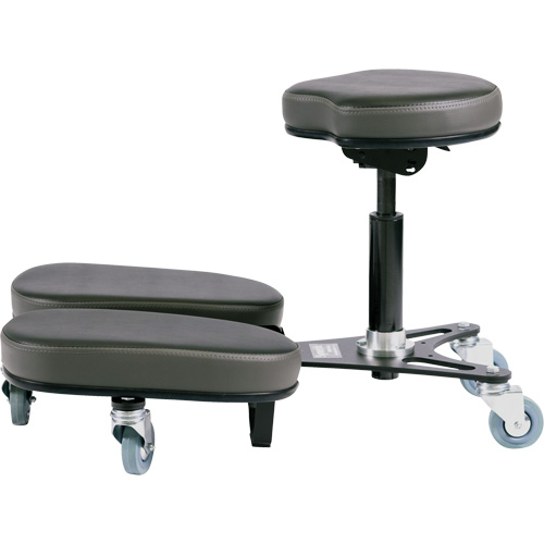 Chaise &agrave; genoux r&eacute;glable, Vinyle, Noir/gris TGS INDUSTRIEL