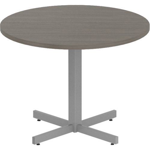 Newland Height-Adjustable Round Table, 36" L x 36" W x 29" H, 1" Top, Laminate, Brown TGS INDUSTRIEL
