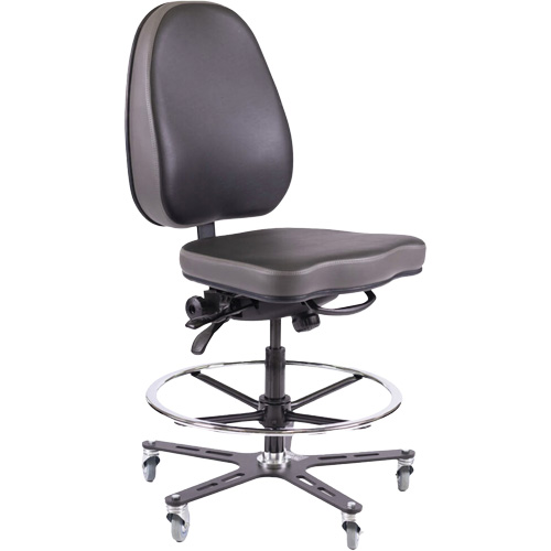 Chaise industrielle ergonomique TF180, Mobile, Ajustable Hauteur, Capacit&eacute; 280 lb TGS INDUSTRIEL
