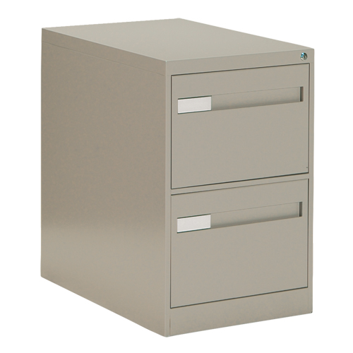 Vertical Filing Cabinet with Recessed Drawer Handles, 2 Drawers, 18.15" W x 26.56" D x 29" H, Beige TGS INDUSTRIEL