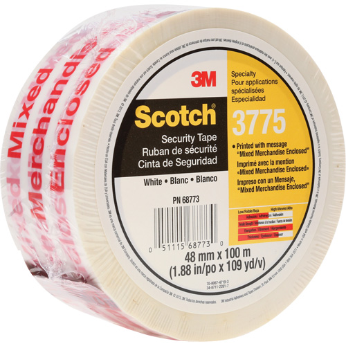 Ruban d'emballage Scotch 3775 avec message, Adh&eacute;sif Thermofusible, 2 mils, 48 mm (1-22/25") x 100 m (328') TGS INDUSTRIEL
