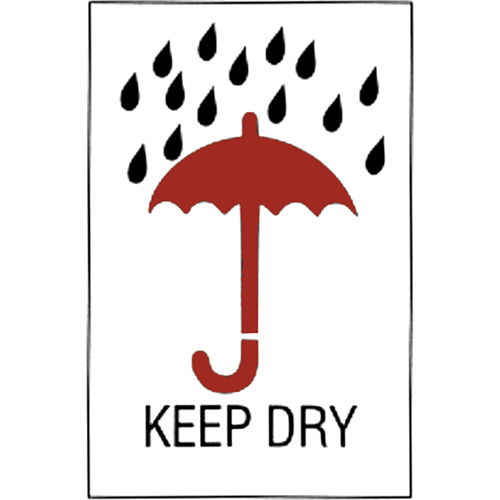 &eacute;tiquettes pour traitement sp&eacute;cial Keep Dry, 6" lo x 4" la, Rouge/blanc TGS INDUSTRIEL
