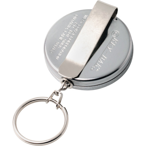 Porte-cl&eacute;s autor&eacute;tractable de s&eacute;rie Original, Chrome, C&acirc;ble 24", Fixation Agrafe de ceinture TGS INDUSTRIEL