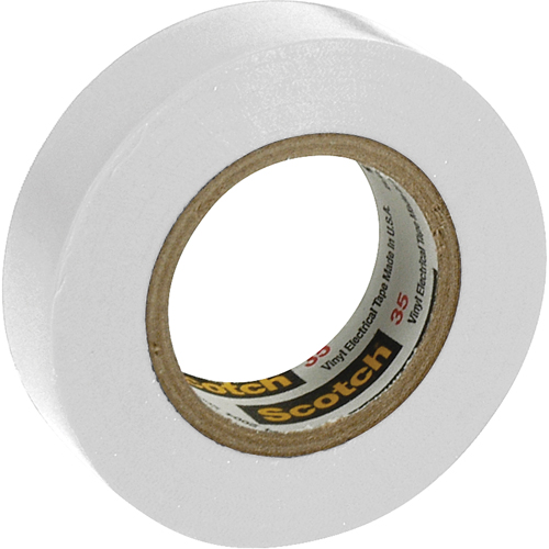 Rubans en vinyle pour codage en couleurs 35 Scotch, 12,7 mm (1/2") x 6,1 m (20'), Blanc, 7 mils TGS INDUSTRIEL