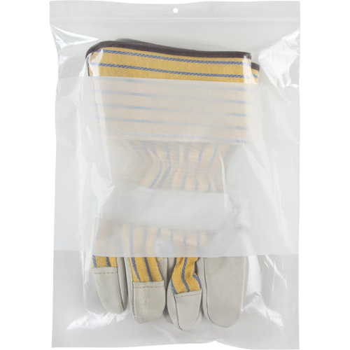 Sacs en poly avec espace inscriptible blanc, Refermable, 12" x 9", 2 mils TGS INDUSTRIEL