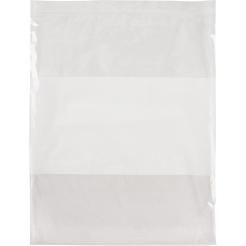 Sacs en poly avec espace inscriptible blanc, Refermable, 15" x 12", 2 mils TGS INDUSTRIEL