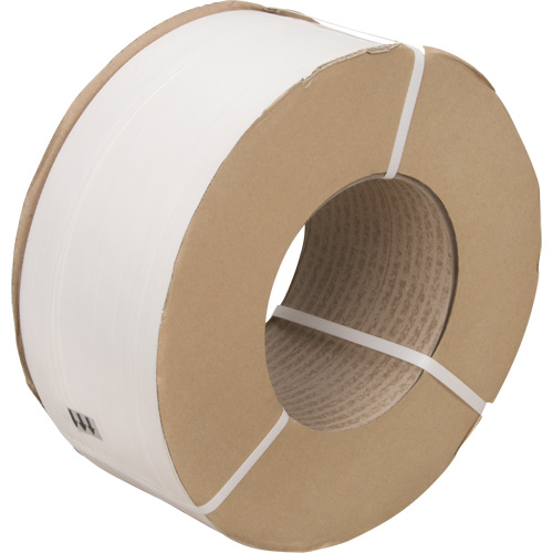 Strapping, Polypropylene, 1/2" W x 9900' L, White, Machine Grade TGS INDUSTRIEL