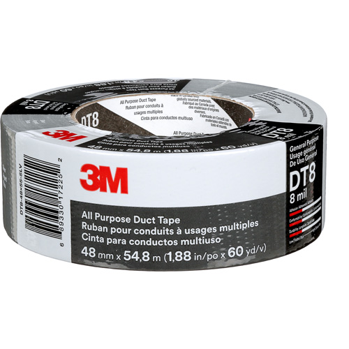 Ruban adh&eacute;sif tout usage DT8, 8 mils, Argent, 48 mm (2") x 55 m (180') TGS INDUSTRIEL