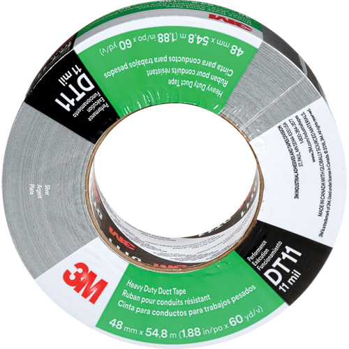 DT11 Heavy-Duty Duct Tape, 11 mils, Silver, 48 mm (2") x 55 m (180') TGS INDUSTRIEL