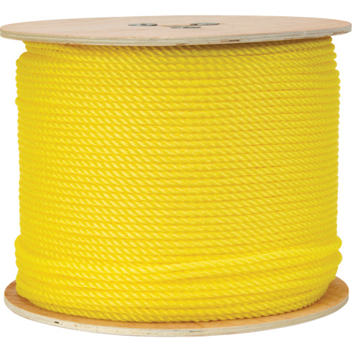 Corde jaune tress&eacute;e 1/4", Polypropyl&egrave;ne, 1300' TGS INDUSTRIEL